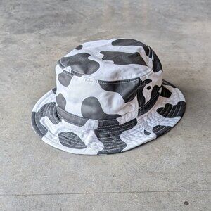 Urban Outfitters Black White Cow Print Bucket Hat one size